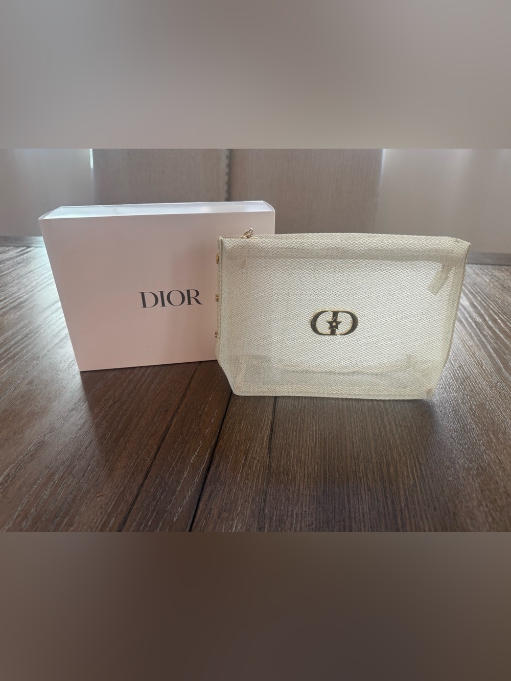 Dior Beauty Make up Pouch with Gold CD Accent